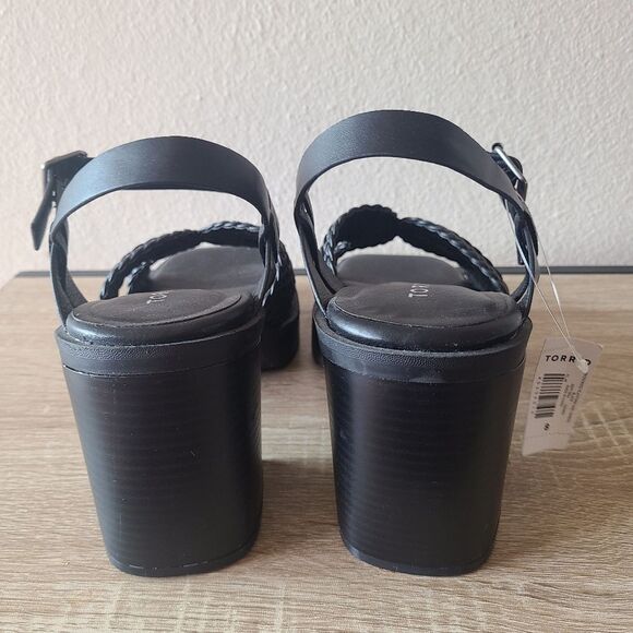 TORRID black Crisscross Platform Heel Sandal NWT size 8WW - Picture 4 of 6